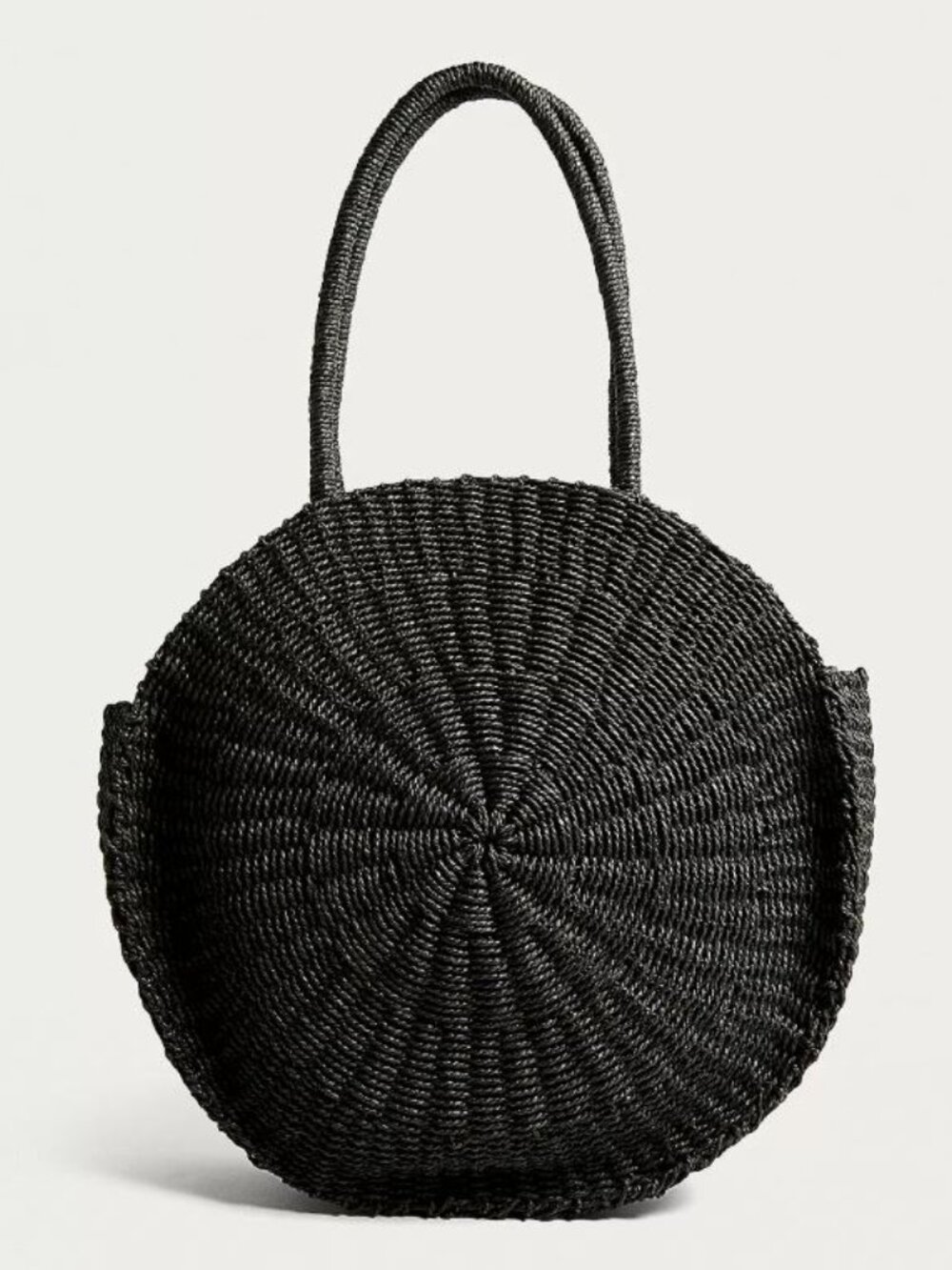 Urban Outfitters | Black Round Woven Straw Circle Tote Bag | Boho, Beach